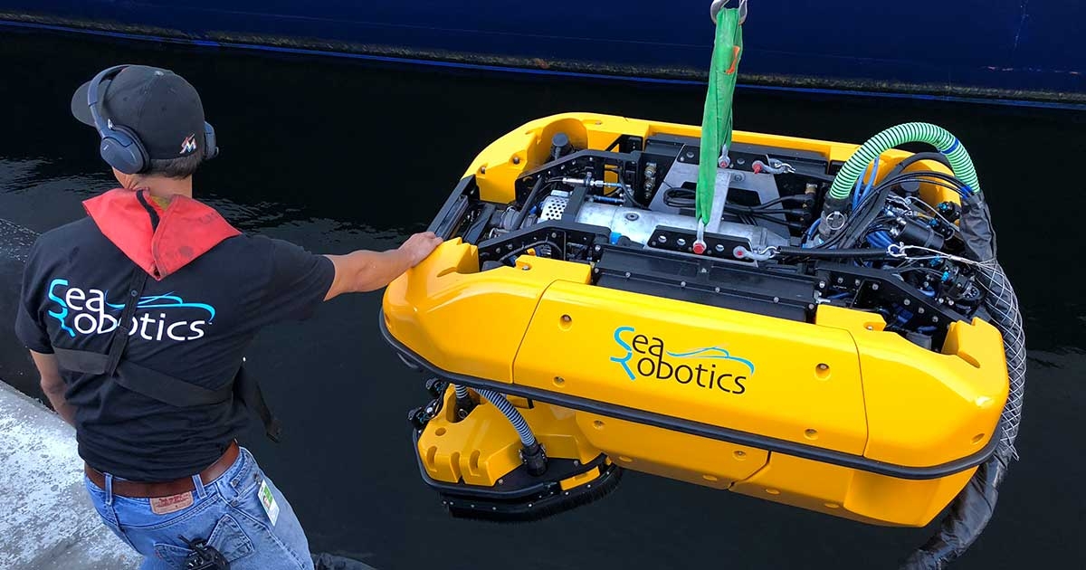 Delivery of SeaRobotics' HullBUG Autonomous Underwater Vehicle for Field Testing in Florida.